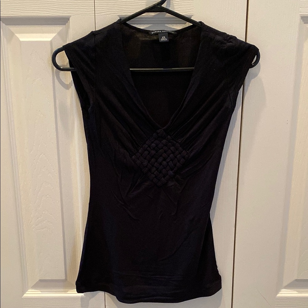 Banana Republic Elegant Black Women's XS Short Sleeve Top